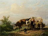 Anton Mauve Canvas Paintings - The Cowherdess
